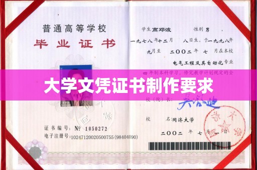 石龙大学文凭证书制作要求